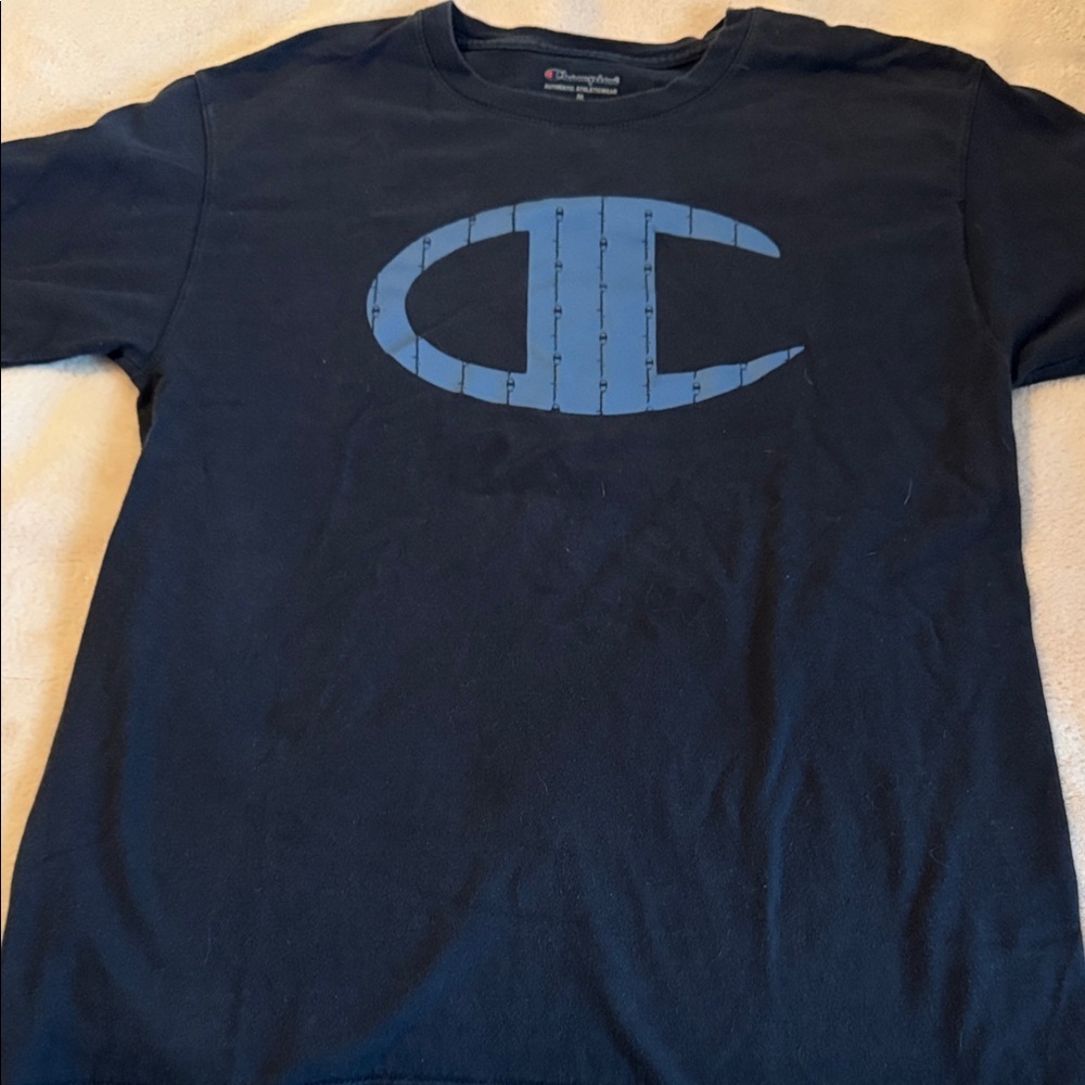 Champion Men's Navy Logo Tee